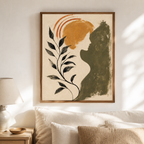 Boho Woman Botanical Canvas Aura Canvas
