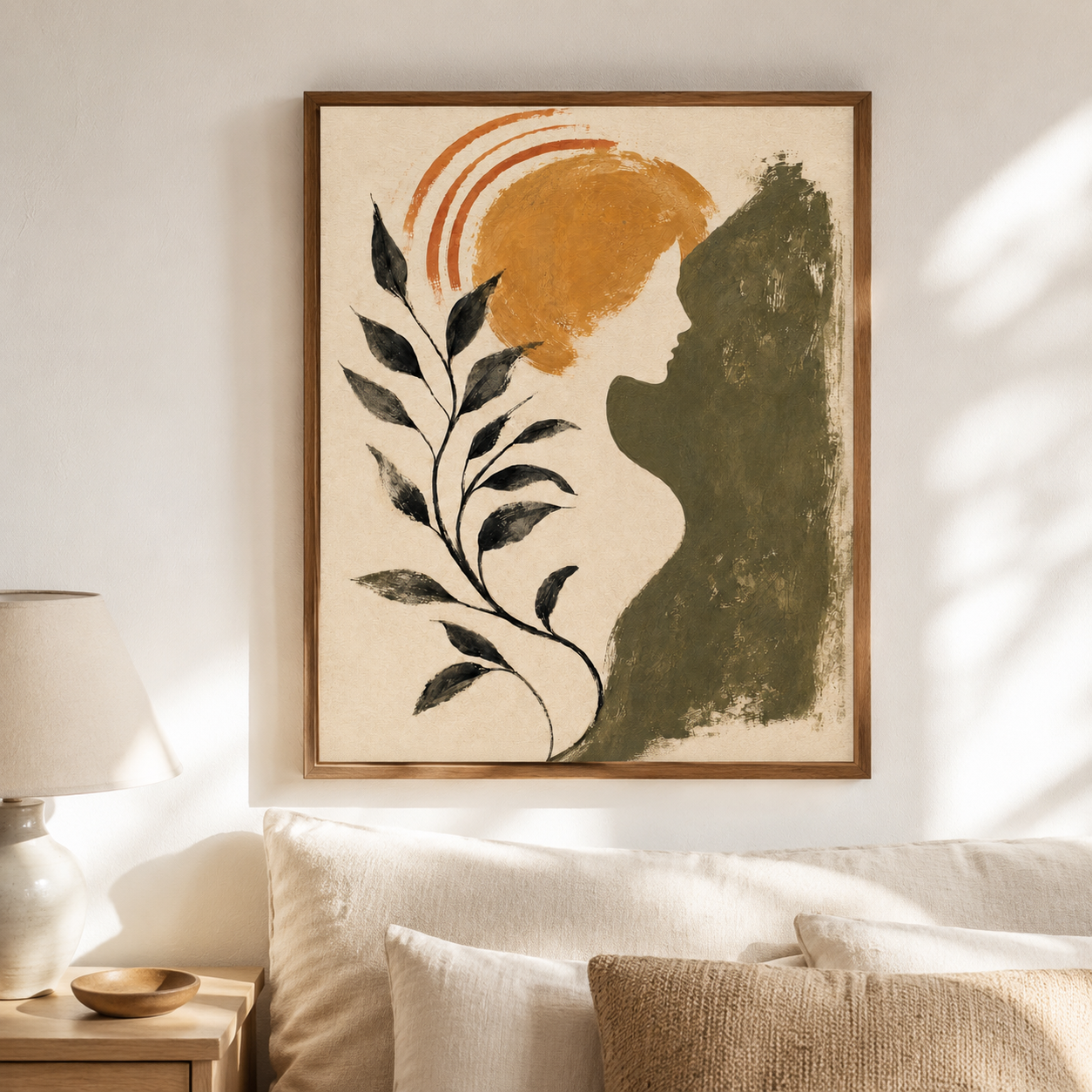 Boho Woman Botanical Canvas Aura Canvas