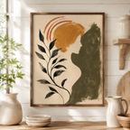 Boho Woman Botanical Canvas Aura Canvas