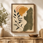 Boho Woman Botanical Canvas Aura Canvas