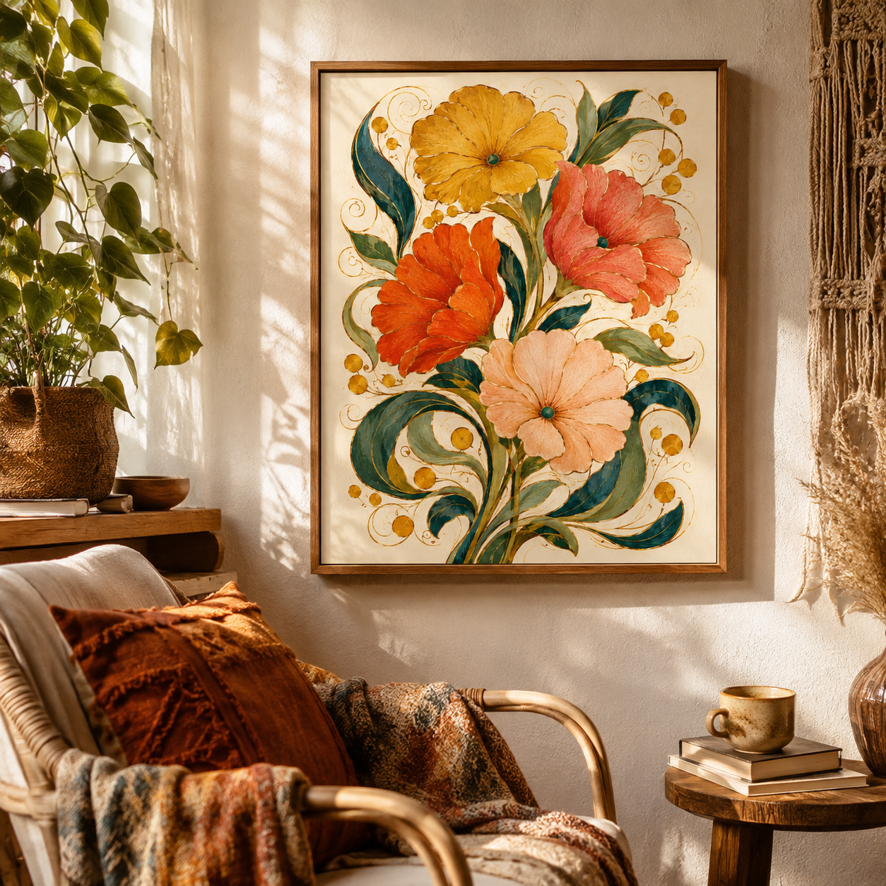 Vintage Floral Bouquet Canvas Aura Canvas