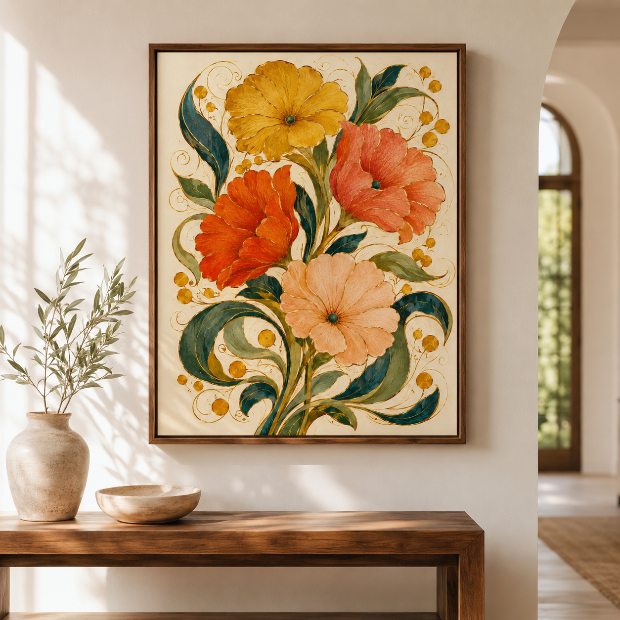 Vintage Floral Bouquet Canvas Aura Canvas
