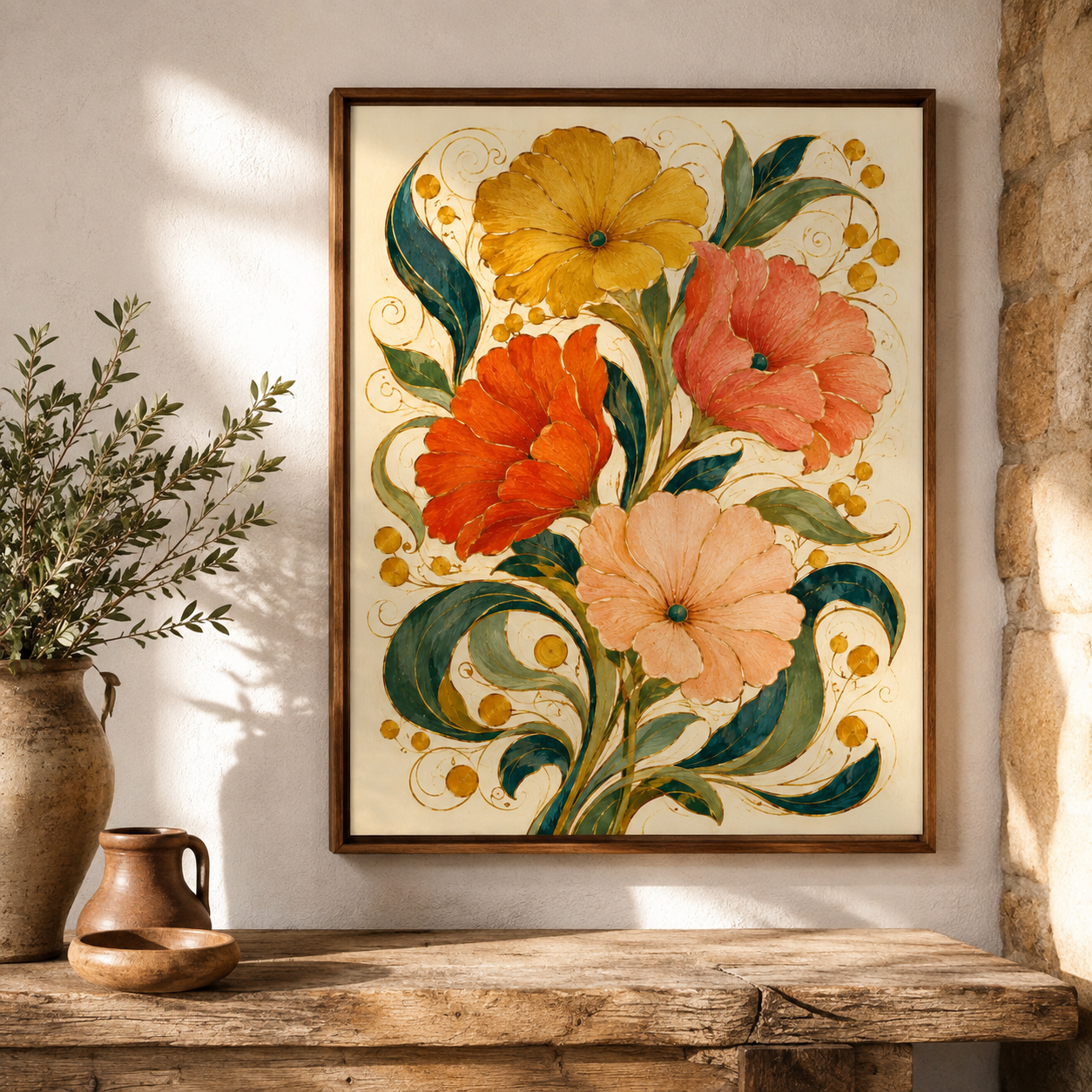 Vintage Floral Bouquet Canvas Aura Canvas