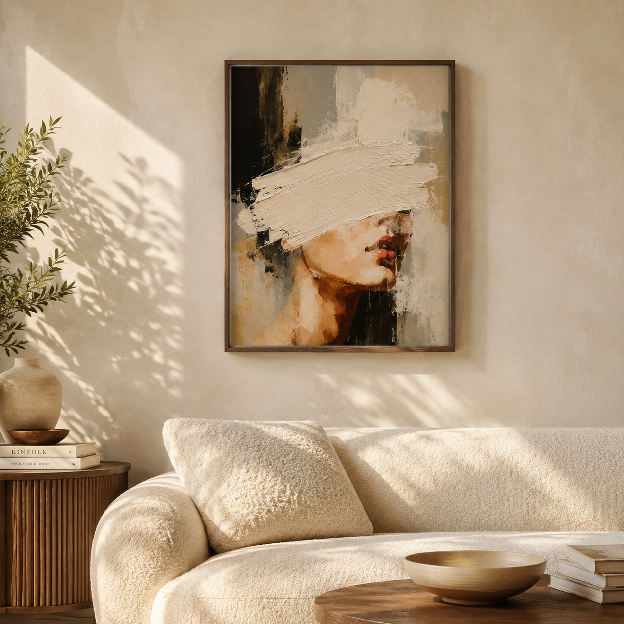 Abstract Neutral Woman Canvas Aura Canvas