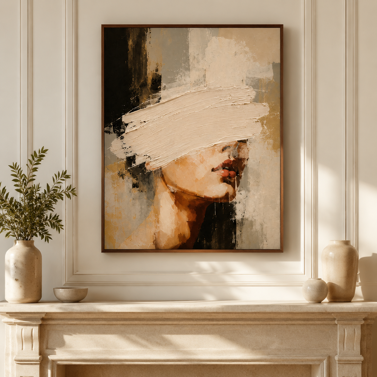 Abstract Neutral Woman Canvas Aura Canvas