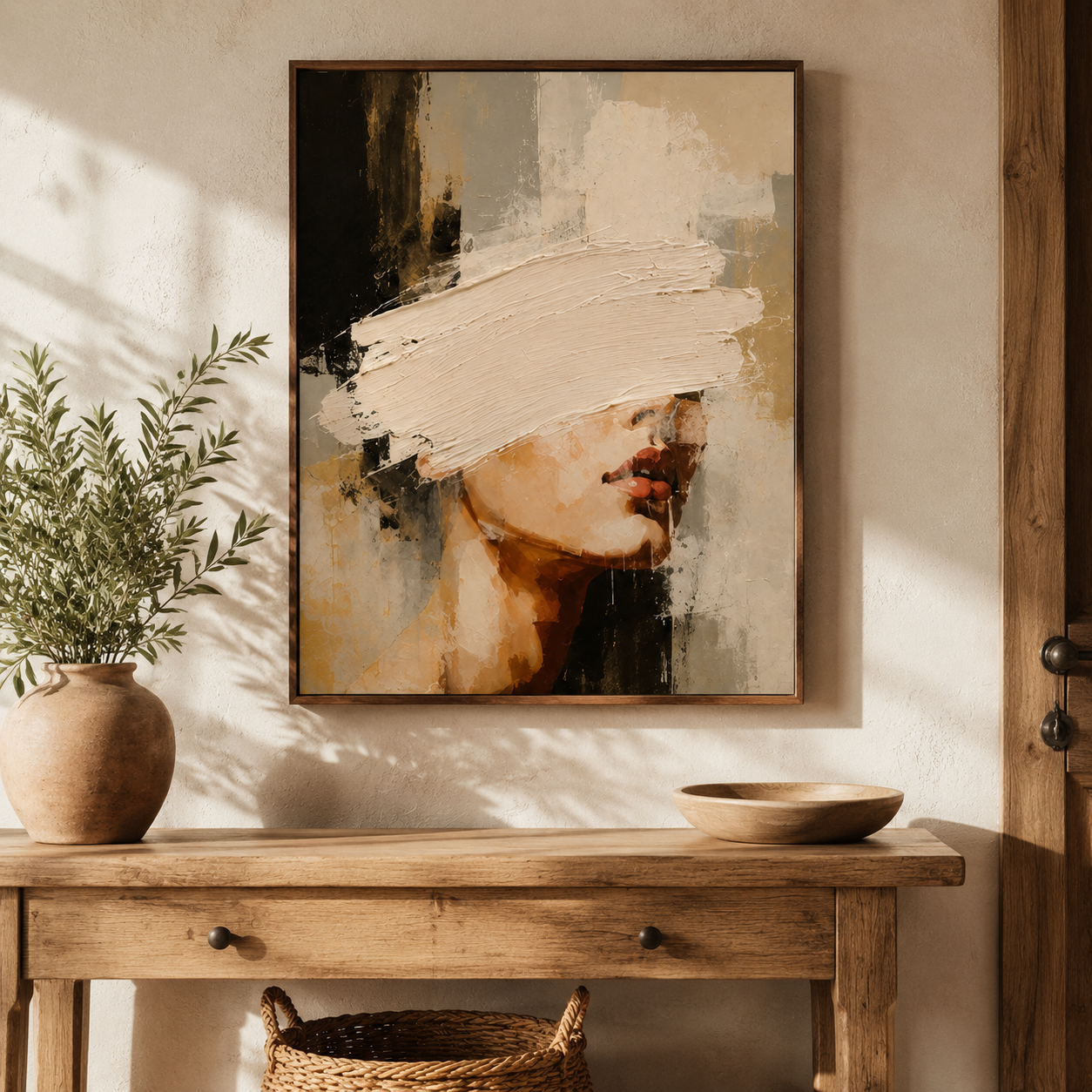 Abstract Neutral Woman Canvas Aura Canvas