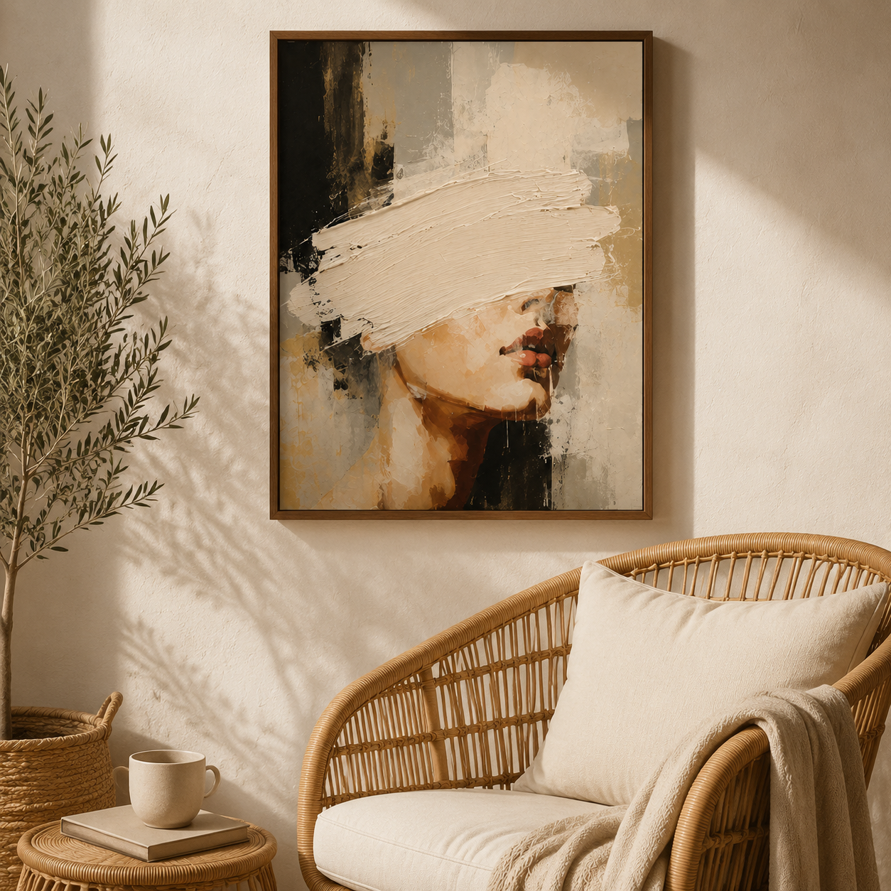 Abstract Neutral Woman Canvas Aura Canvas