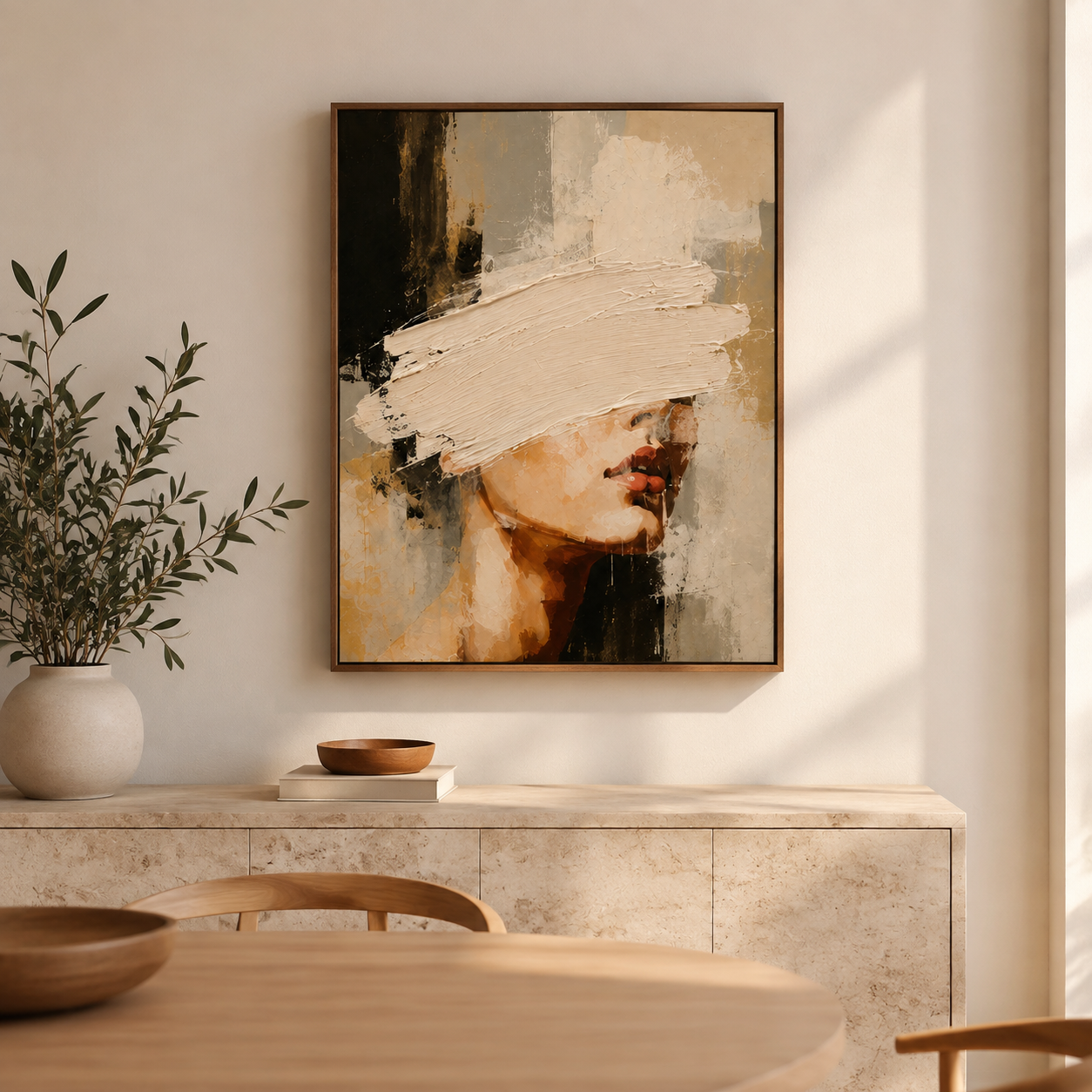 Abstract Neutral Woman Canvas Aura Canvas
