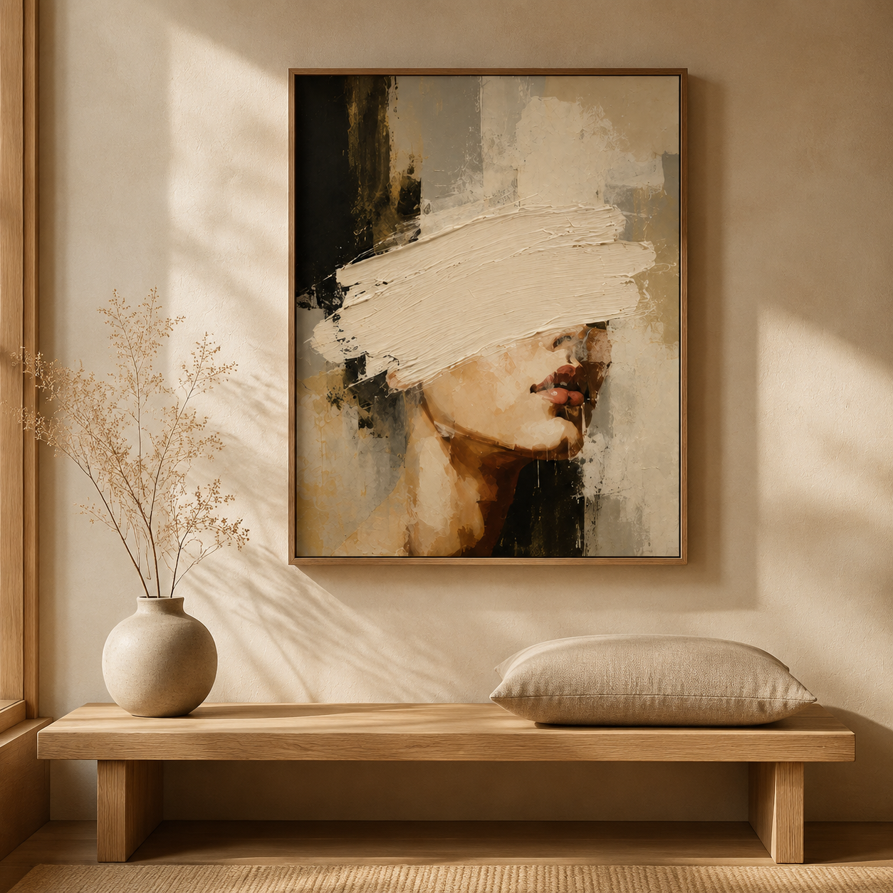 Abstract Neutral Woman Canvas Aura Canvas