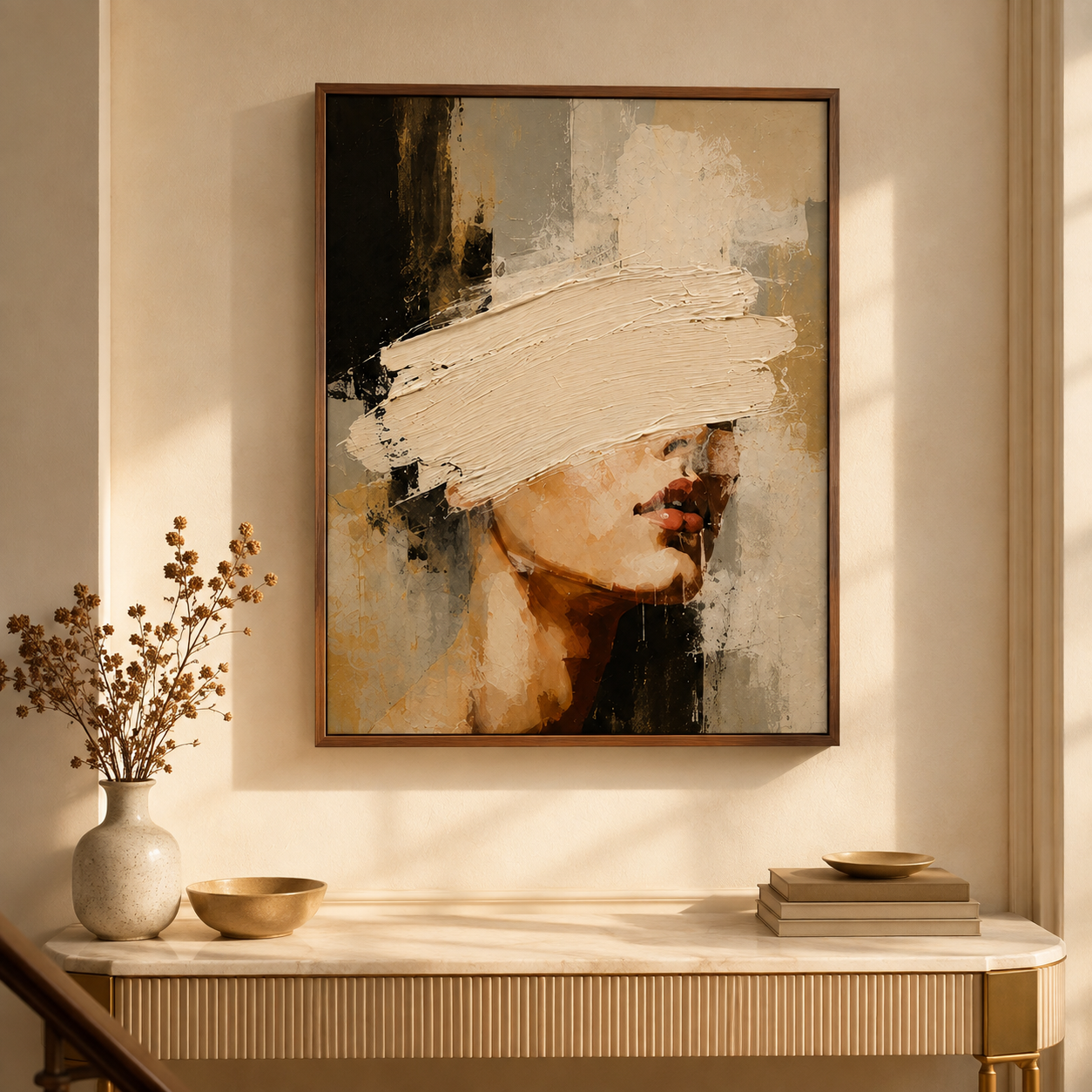Abstract Neutral Woman Canvas Aura Canvas