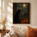 Halloween Black Cat Canvas Wall Art Aura Canvas