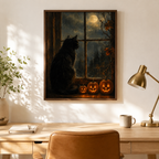 Halloween Black Cat Canvas Wall Art Aura Canvas