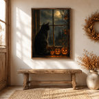 Halloween Black Cat Canvas Wall Art Aura Canvas