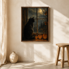 Halloween Black Cat Canvas Wall Art Aura Canvas