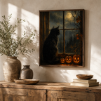 Halloween Black Cat Canvas Wall Art Aura Canvas