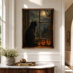 Halloween Black Cat Canvas Wall Art Aura Canvas
