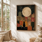 Black Cat Moon Canvas Wall Art Aura Canvas