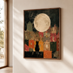 Black Cat Moon Canvas Wall Art Aura Canvas
