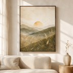 Neutral Mountain Sunrise Canvas Aura Canvas