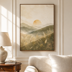 Neutral Mountain Sunrise Canvas Aura Canvas