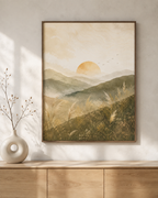 Neutral Mountain Sunrise Canvas Aura Canvas