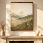 Neutral Mountain Sunrise Canvas Aura Canvas