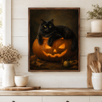 Black Cat Pumpkin Canvas Wall Art Aura Canvas