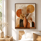 Boho Dried Palm Vase Canvas Wall Art Aura Canvas