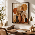 Boho Dried Palm Vase Canvas Wall Art Aura Canvas