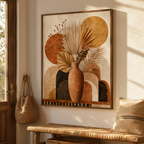 Boho Dried Palm Vase Canvas Wall Art Aura Canvas