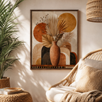Boho Dried Palm Vase Canvas Wall Art Aura Canvas