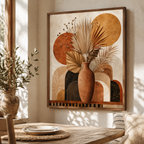 Boho Dried Palm Vase Canvas Wall Art Aura Canvas