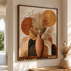 Boho Dried Palm Vase Canvas Wall Art Aura Canvas