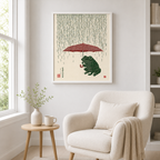 Rainy Day Frog Canvas Wall Art Aura Canvas