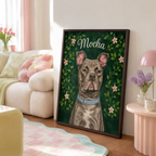 Custom Botanical Pet Portrait Canvas Aura Canvas