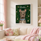 Custom Botanical Pet Portrait Canvas Aura Canvas