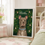 Custom Botanical Pet Portrait Canvas Aura Canvas