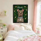 Custom Botanical Pet Portrait Canvas Aura Canvas
