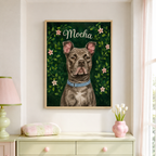 Custom Botanical Pet Portrait Canvas Aura Canvas
