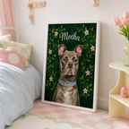 Custom Botanical Pet Portrait Canvas Aura Canvas