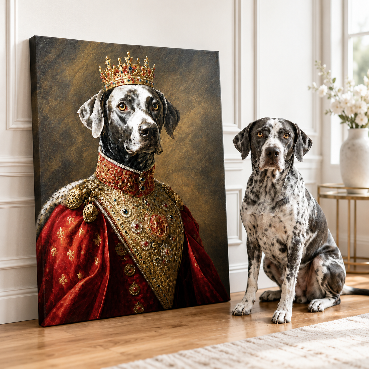 Custom Royal Pet Portrait Canvas Aura Canvas
