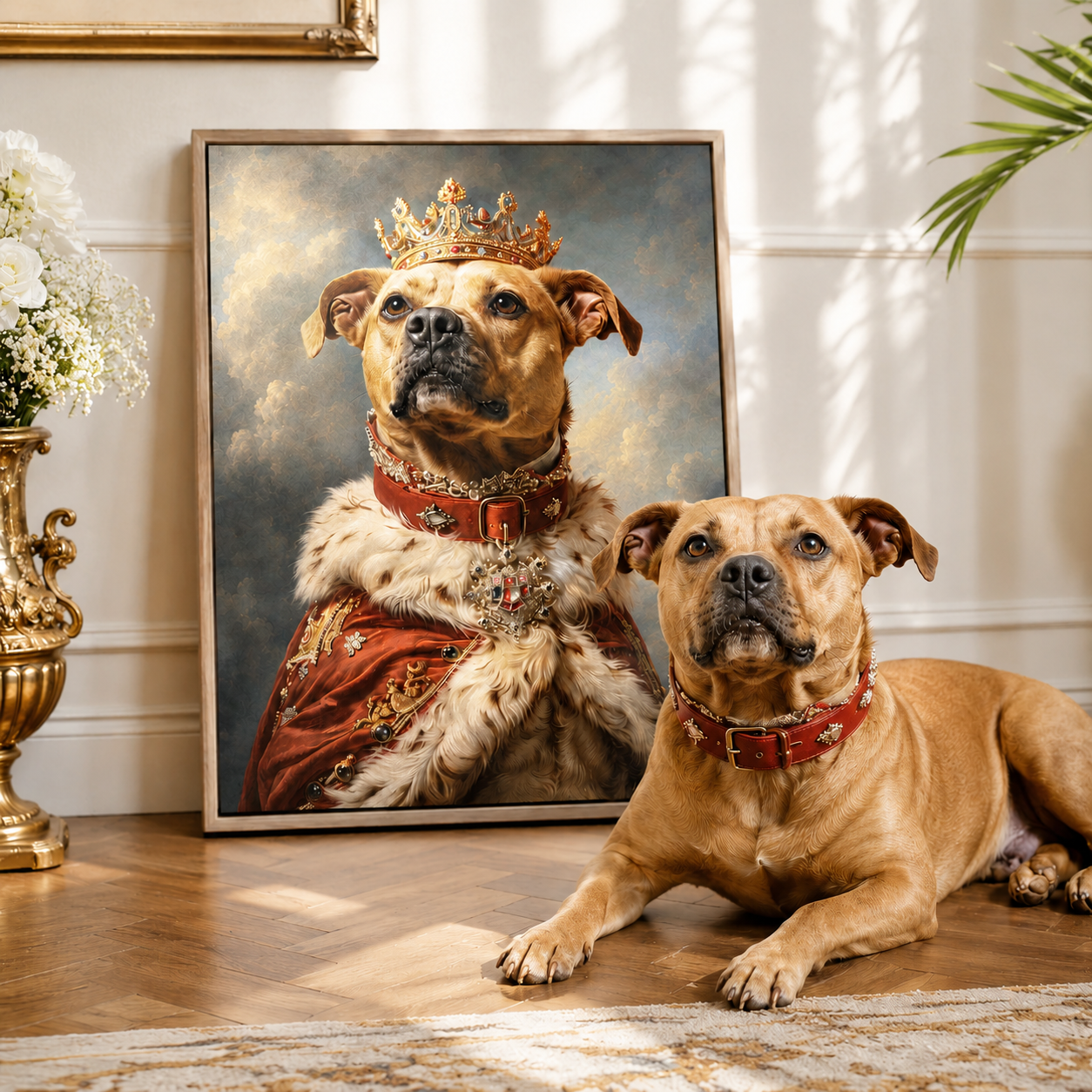 Custom Pet King Portrait Canvas Aura Canvas