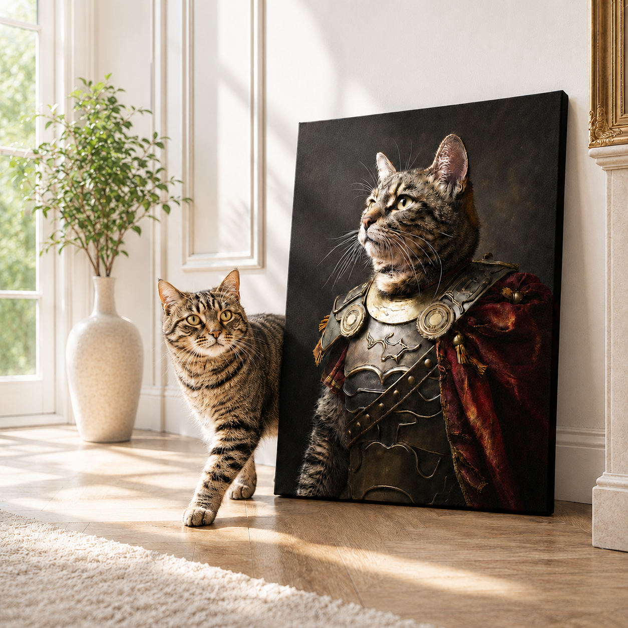 Custom Warrior Pet Portrait Canvas Aura Canvas