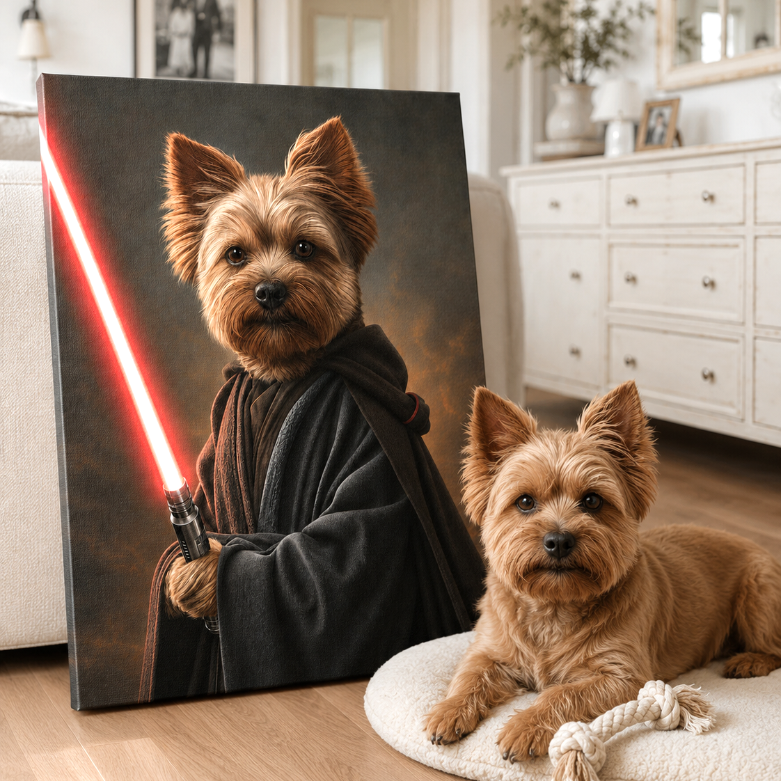 Custom Space Warrior Pet Portrait Canvas Aura Canvas