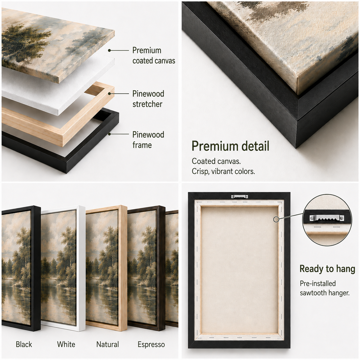 Canvas quality details and product construction information