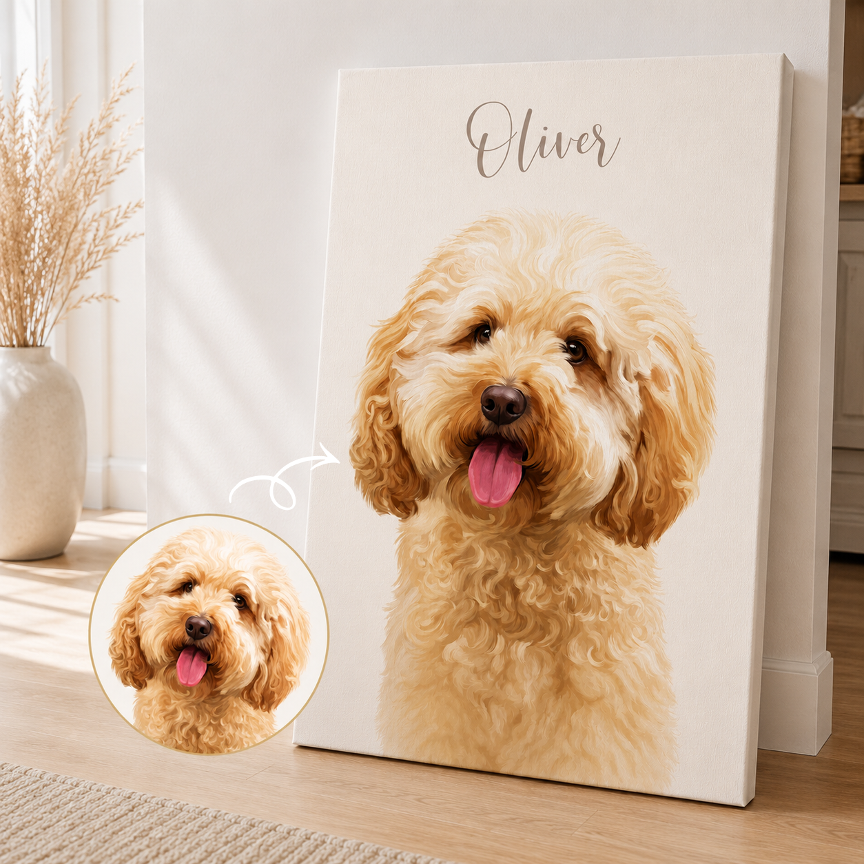 Custom Pet Remembrance Portrait Canvas Aura Canvas