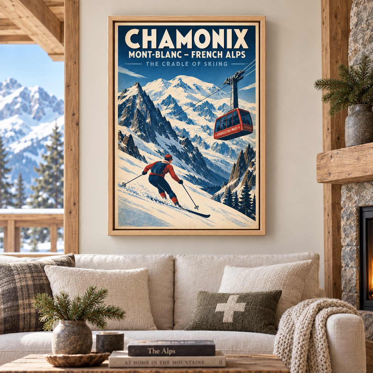 Mont-Tremblant Vintage Ski Canvas Wall Art - canvas artwork view 5