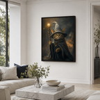 Custom Magical Wizard Pet Portrait Canvas Wall Art