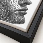 Black and White Crowd Face Portrait Canvas Wall Art - canvas detail view 10