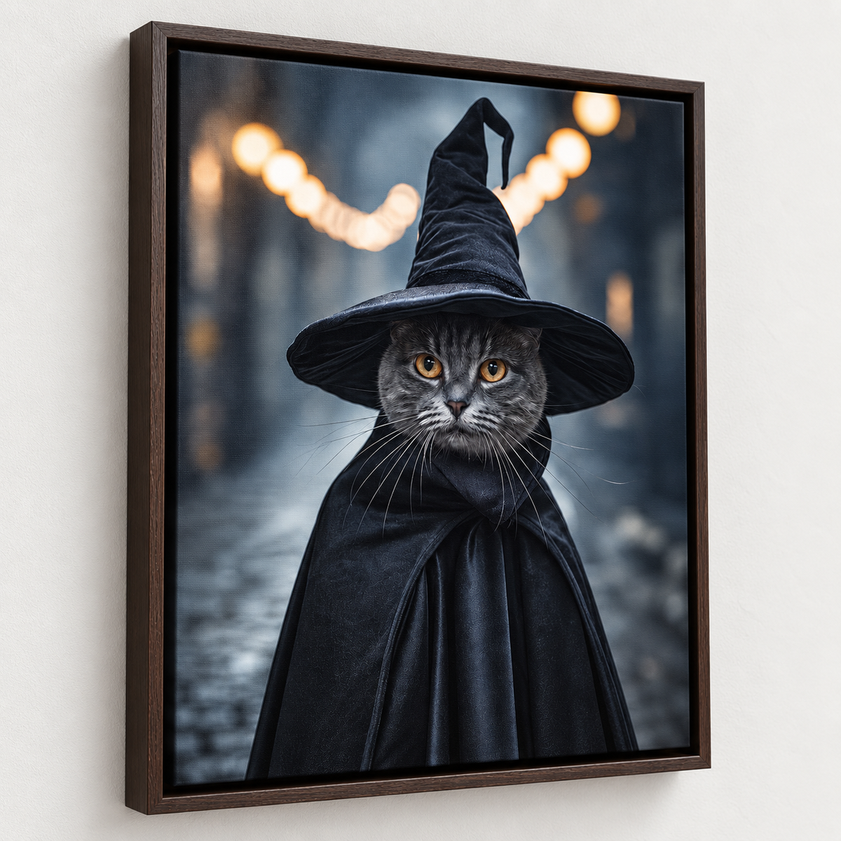 Custom Witch Hat Pet Portrait Canvas Wall Art - personalized canvas detail 5